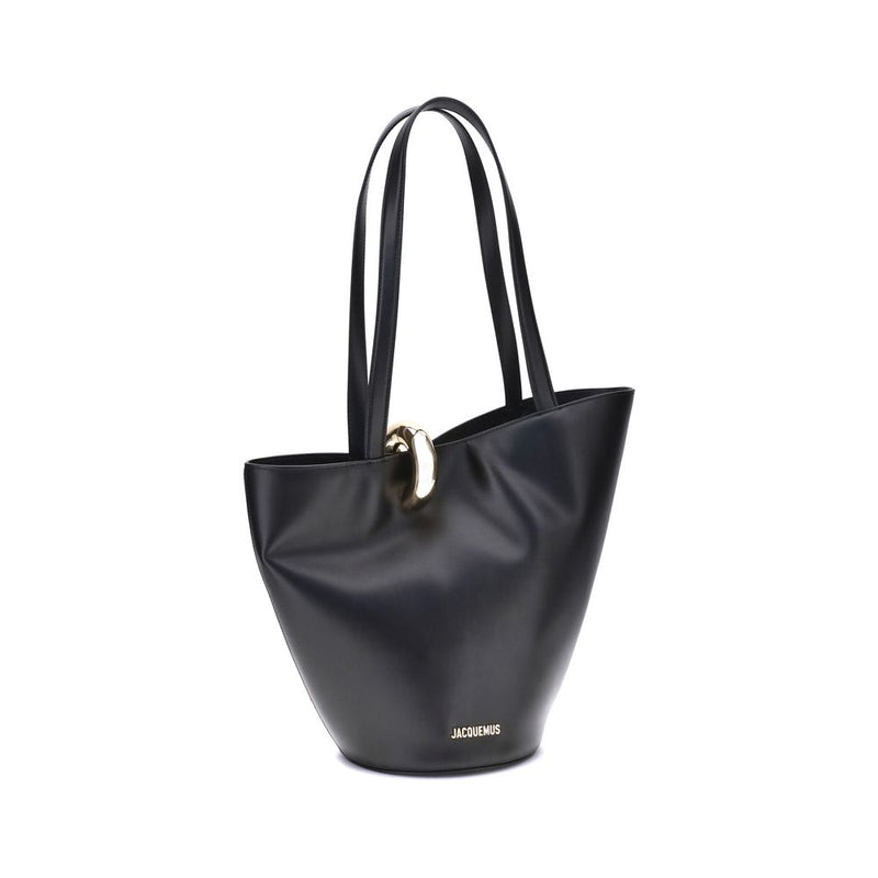 Jacquemus Black Calf Leather Bos Taurus Shoulder Bag Glam Steals