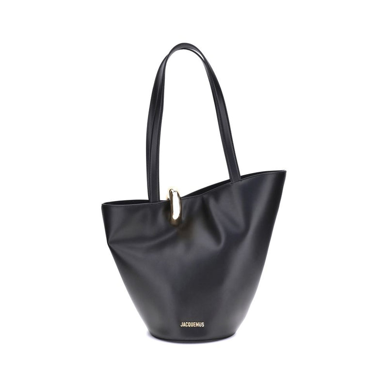 Jacquemus Black Calf Leather Bos Taurus Shoulder Bag Glam Steals