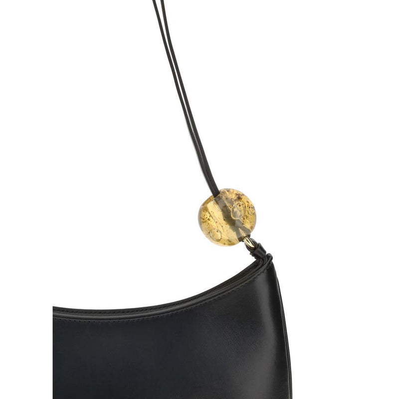 Jacquemus Black Calf Leather Bos Taurus Shoulder Bag Glam Steals