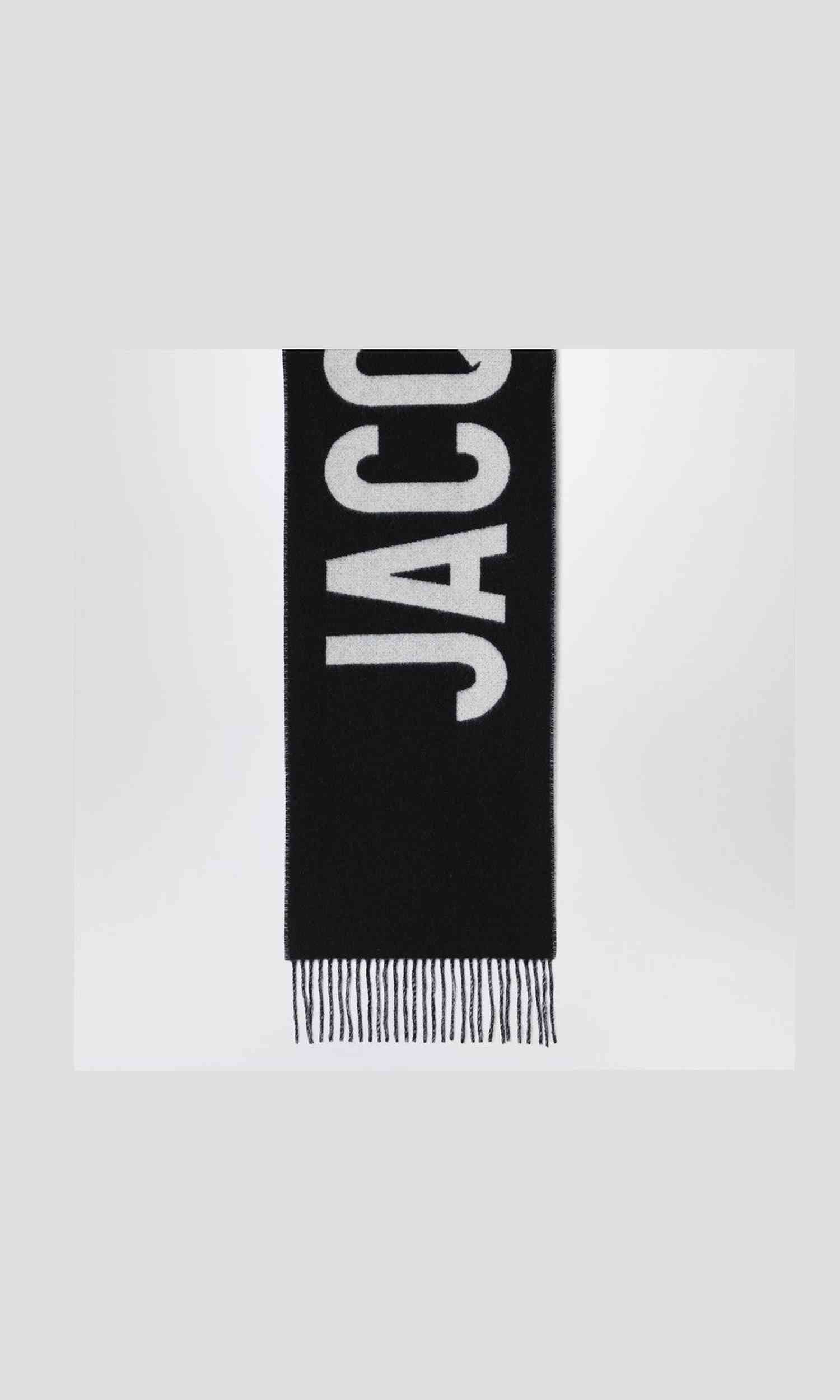 Jacquemus Black Wool Scarf with Logo Glam Steals