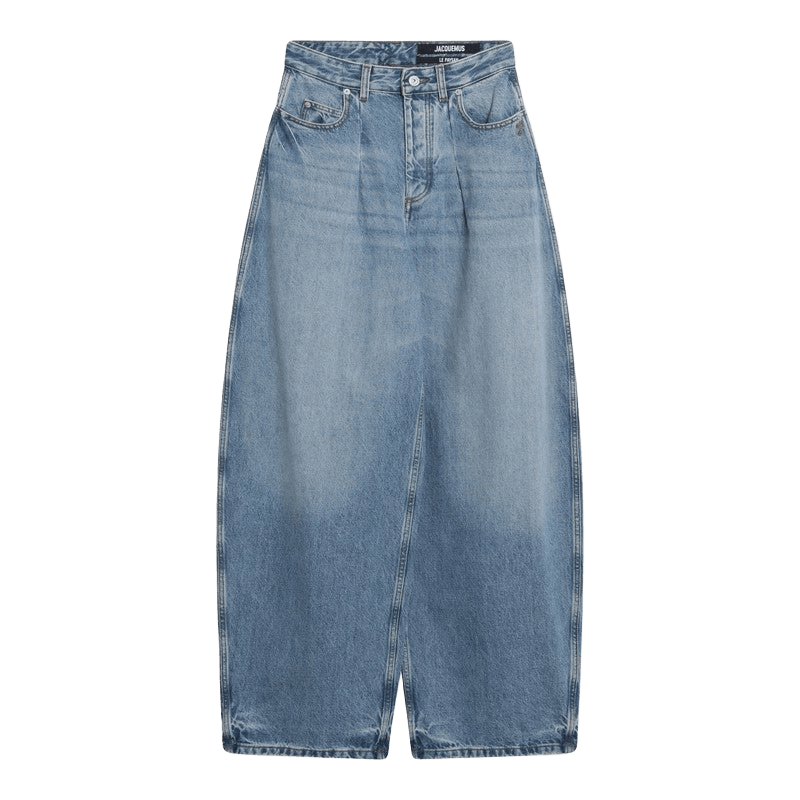 Jacquemus Blue Ovalo Jeans with Curved Cut
