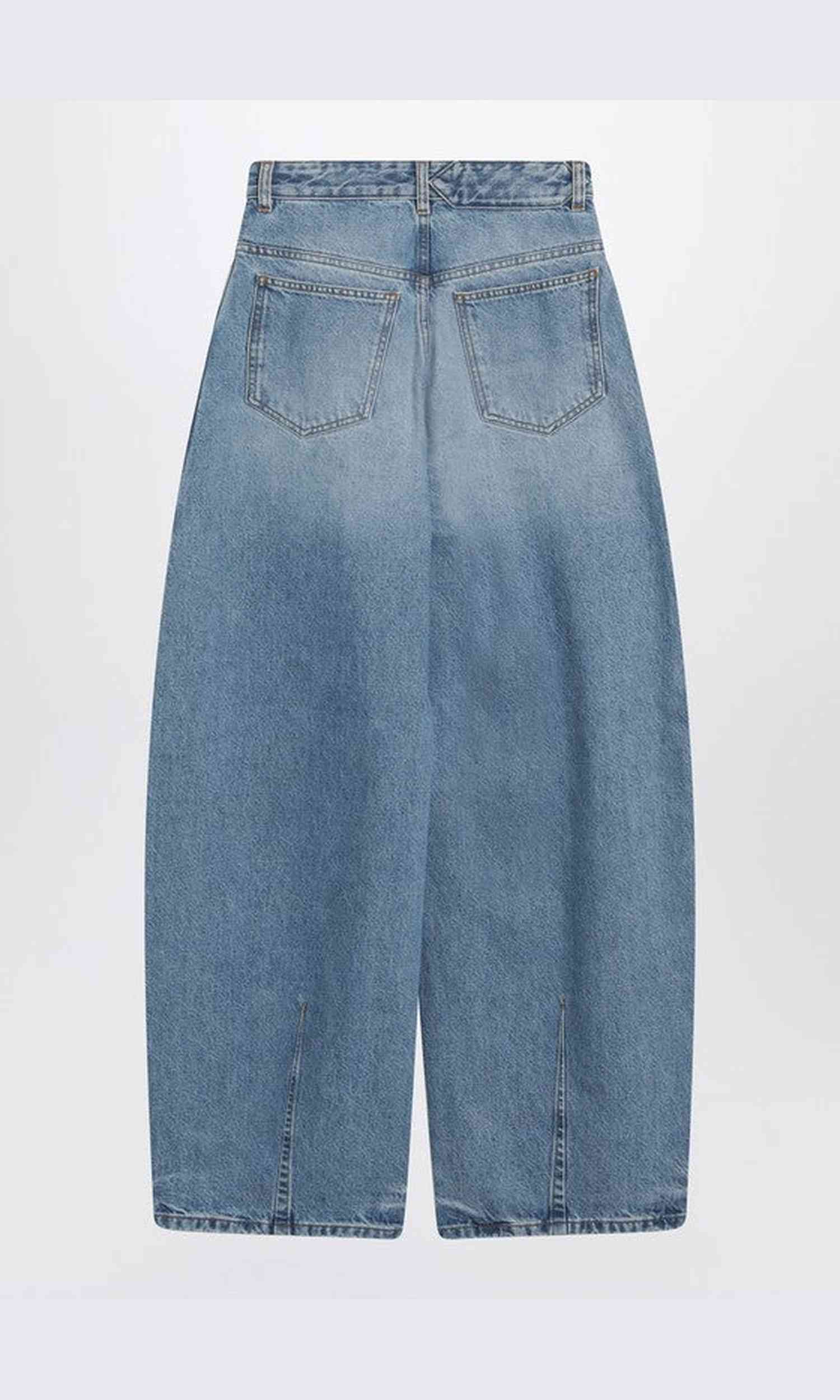 Jacquemus Blue Ovalo Jeans with Curved Cut Glam Steals
