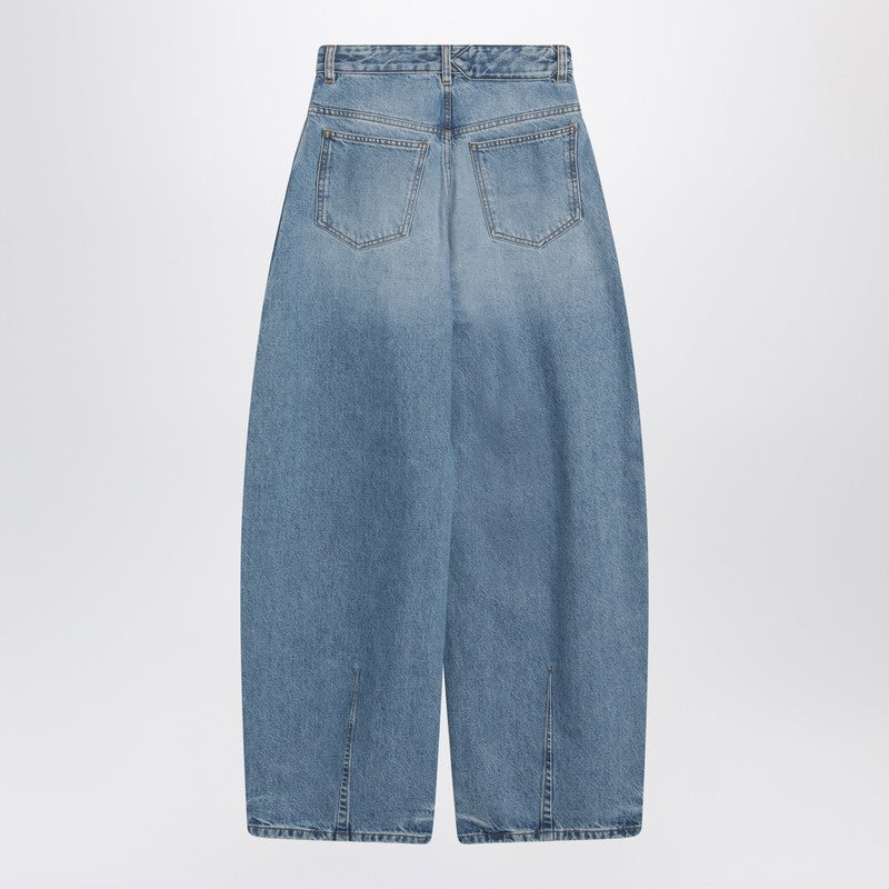 Jacquemus Blue Ovalo Jeans with Curved Cut Glam Steals