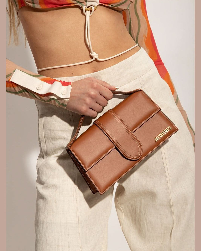 Jacquemus Brown Leather Light Le Grand Bambino Handbag Glam Steals