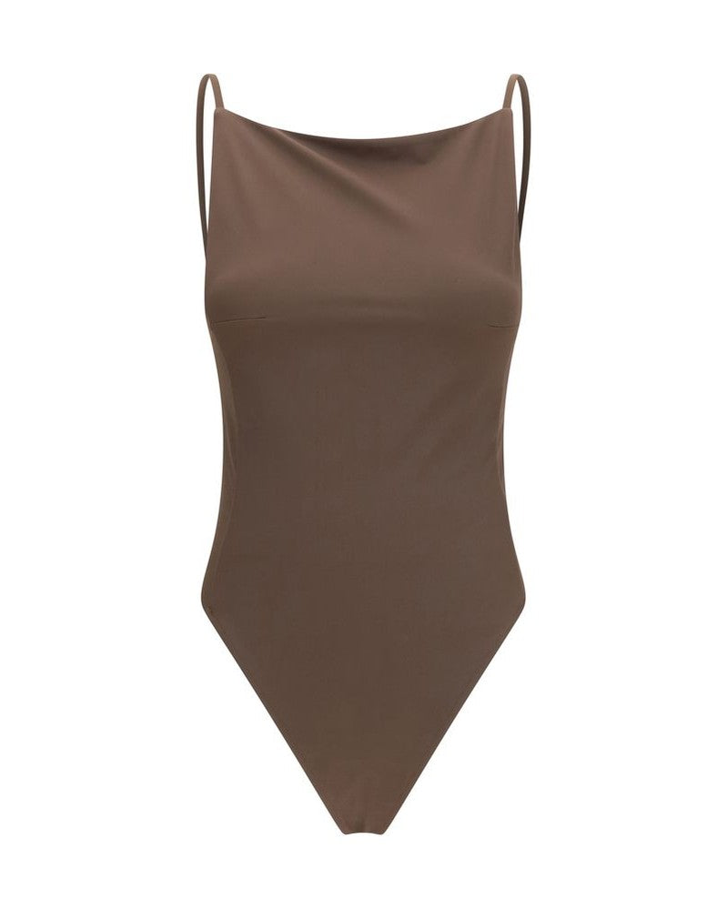 Jacquemus Brown Polyamide One Piece Swimsuit