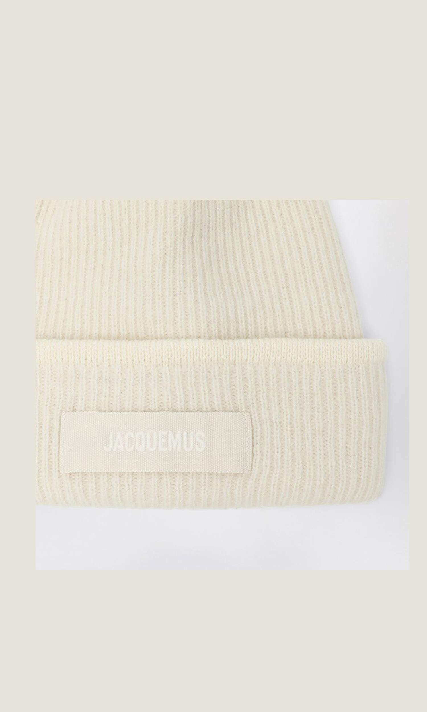 Jacquemus Off White Wool Ribbed Hat Glam Steals