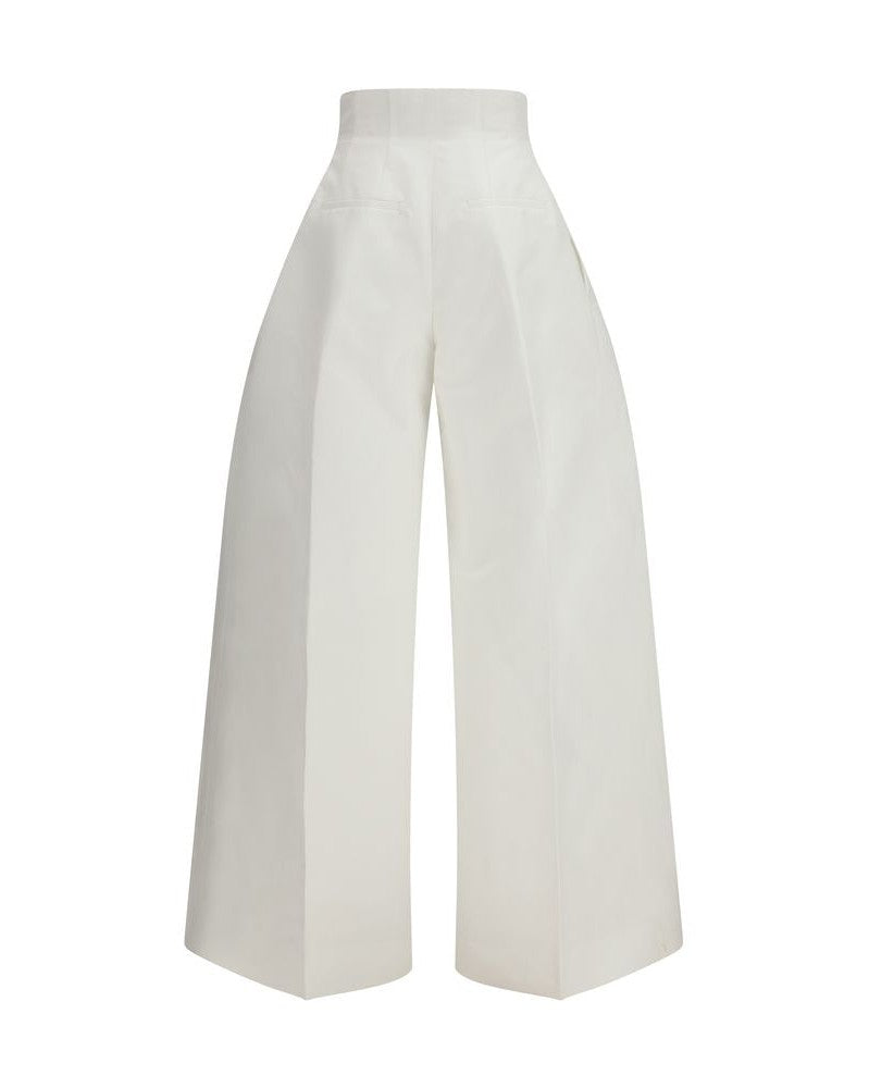 Jacquemus White Cotton Cropped Pant 