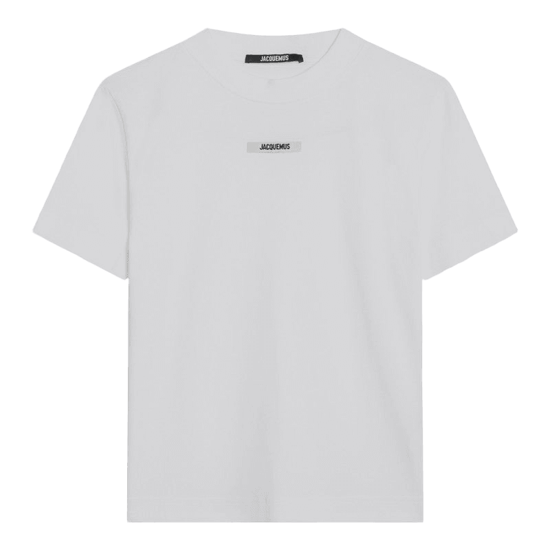Jacquemus White T-shirt with Logo Patch Glam Steals