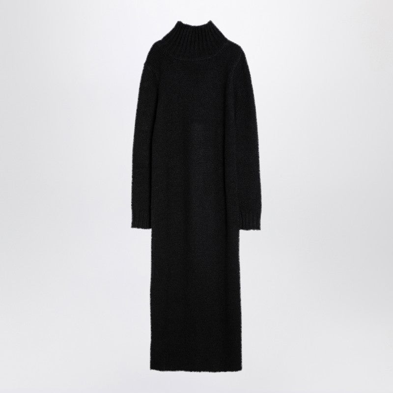 Jil Sander Black Long Alpaca Turtleneck Dress Glam Steals