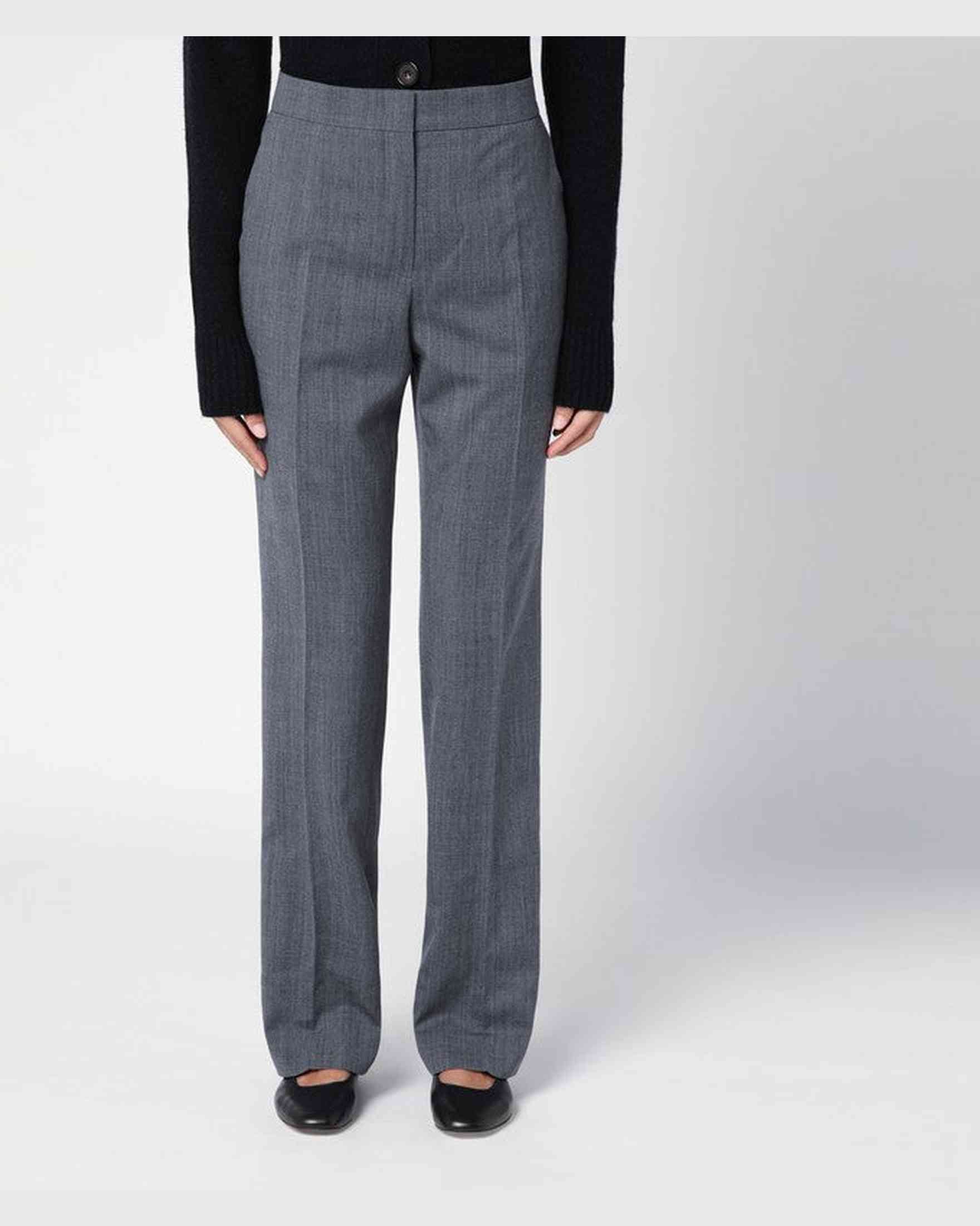 Jil Sander Grey Wool Trouser Glam Steals