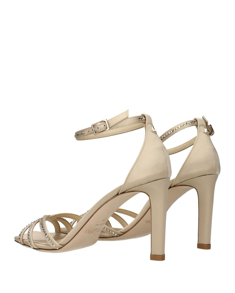 Jimmy Choo Beige Satin Stiletto Heel Glam Steals
