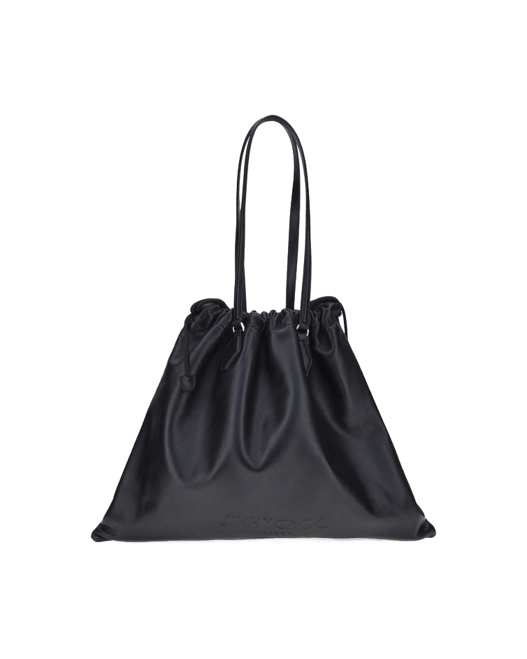 Jimmy Choo Black Calf Leather Bos Taurus Shoulder Bag Glam Steals