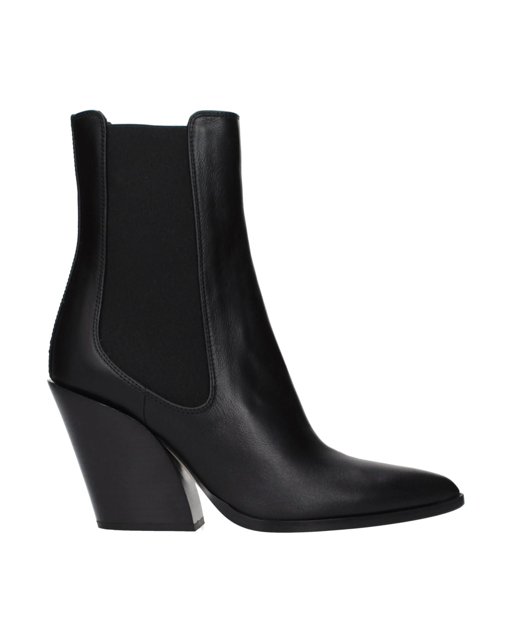 Jimmy Choo Black Leather Ankle Boots 