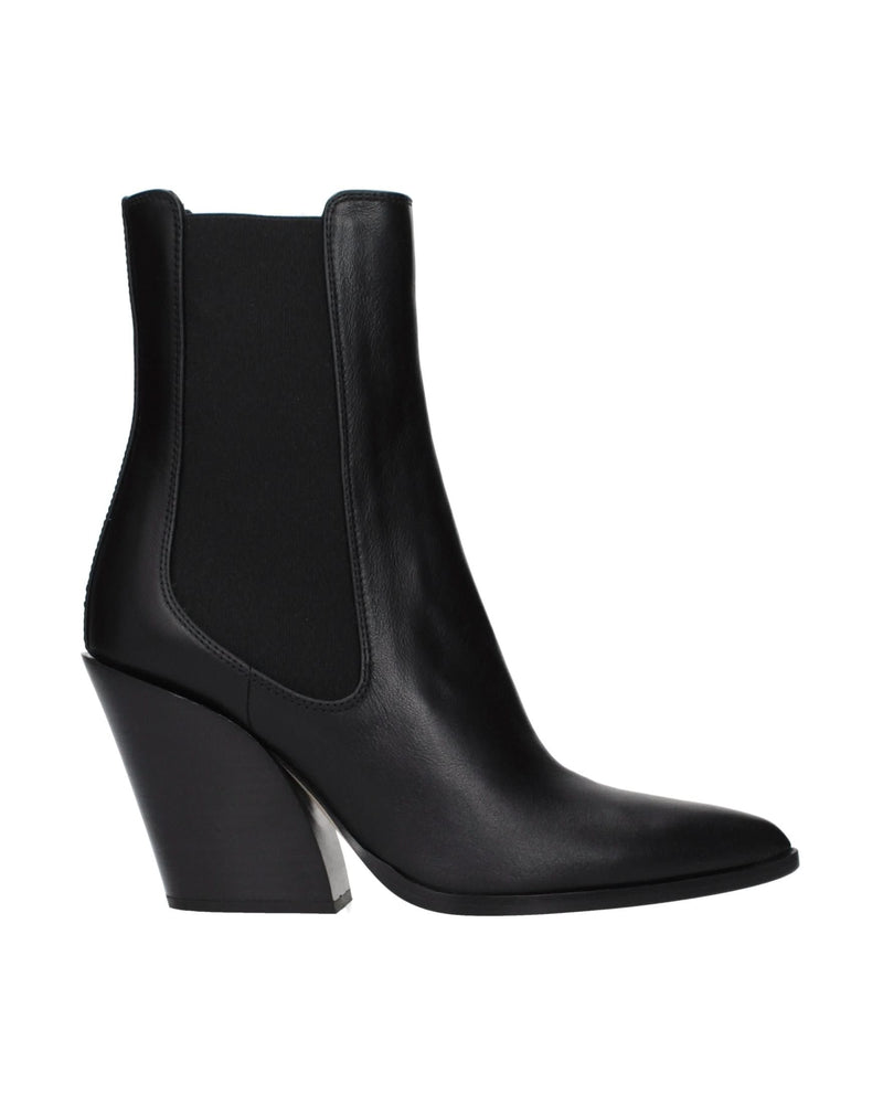 Jimmy Choo Black Leather Ankle Boots 