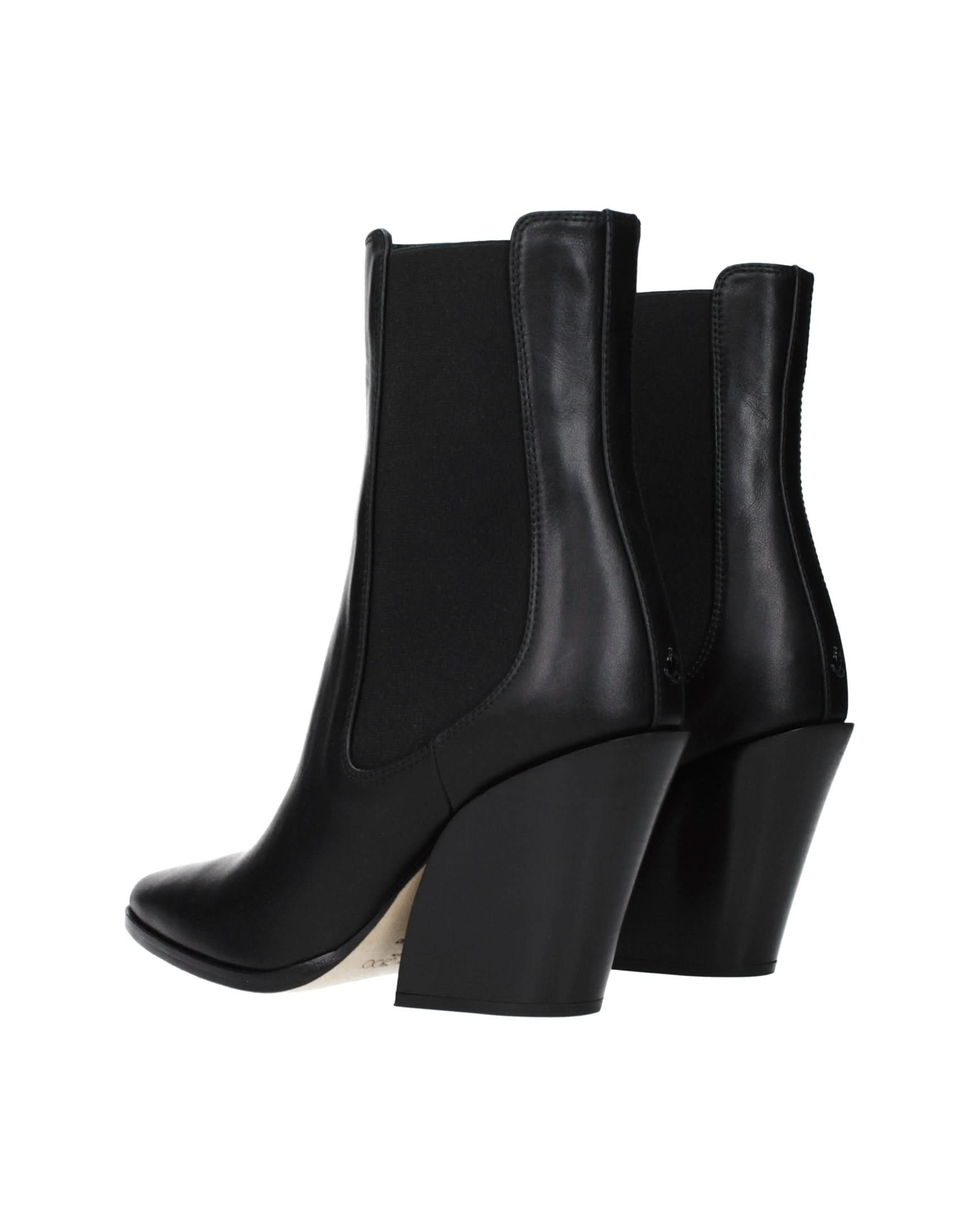 Jimmy Choo Black Leather Ankle Boots 