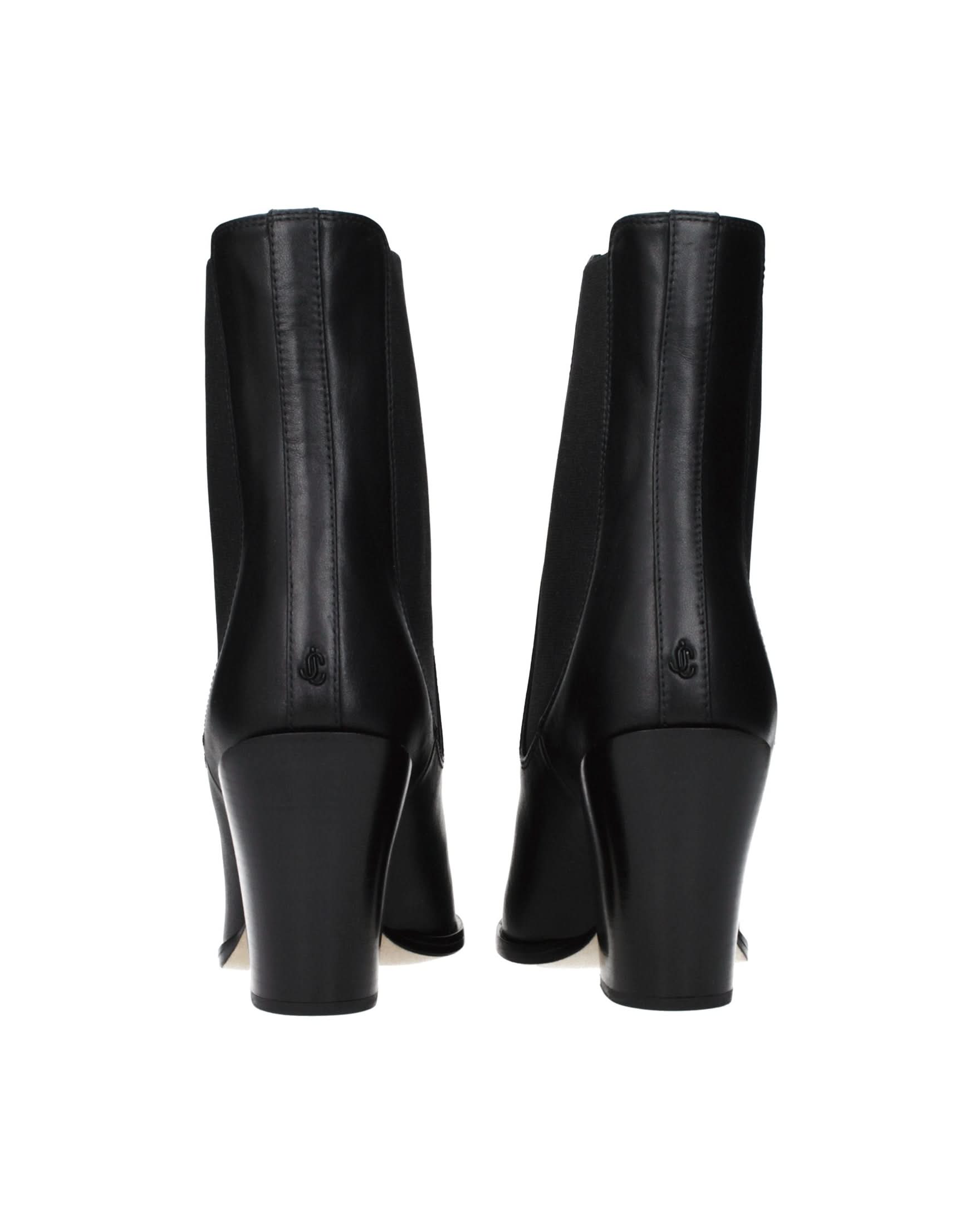 Jimmy Choo Black Leather Ankle Boots 