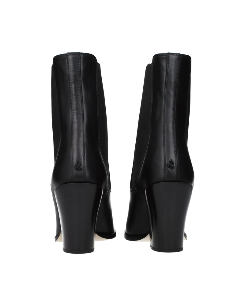 Jimmy Choo Black Leather Ankle Boots 