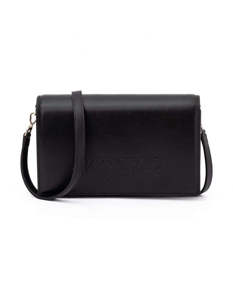 Jimmy Choo Black Leather Avenue Shoulder Strap Bag Glam Steals