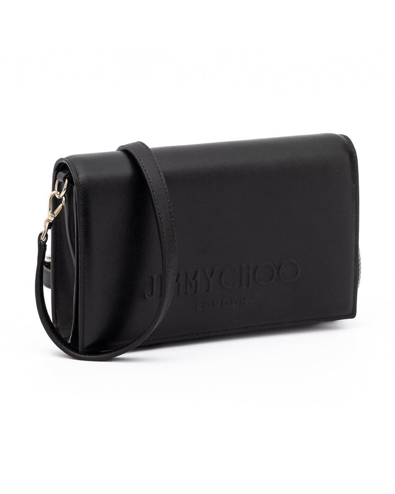 Jimmy Choo Black Leather Avenue Shoulder Strap Bag Glam Steals