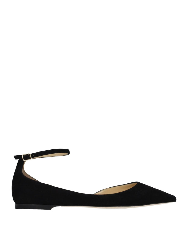 Jimmy Choo Black Leather Ballet Flats 