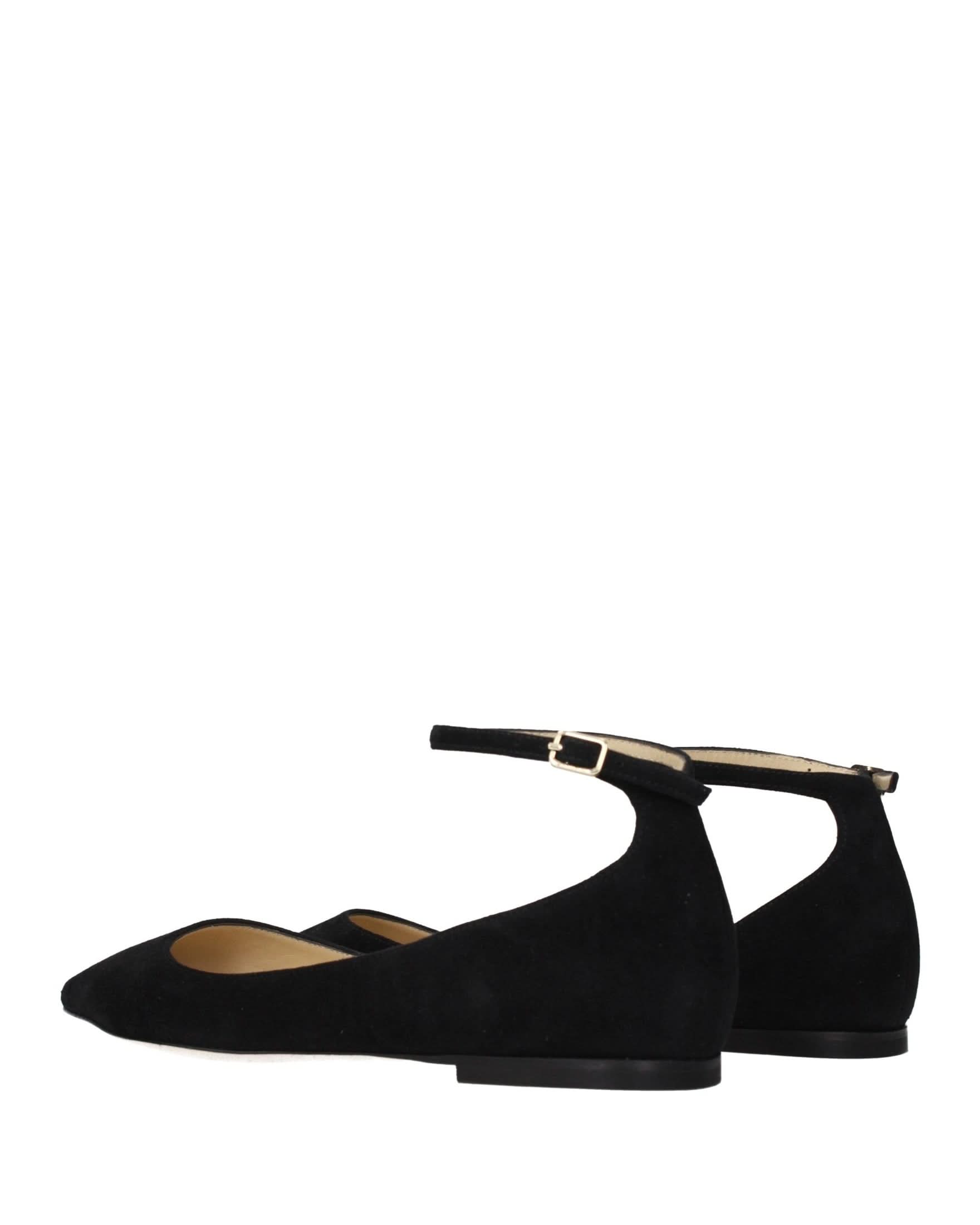 Jimmy Choo Black Leather Ballet Flats 