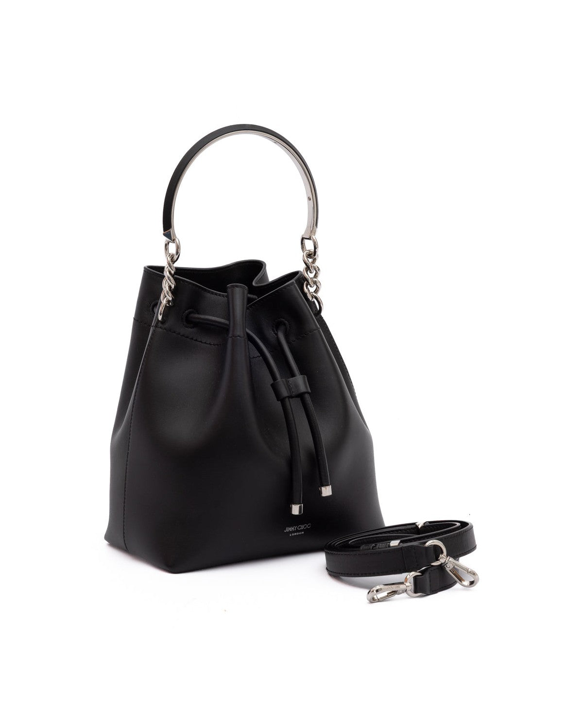Jimmy Choo Black Leather Bon Bucket Bag Glam Steals