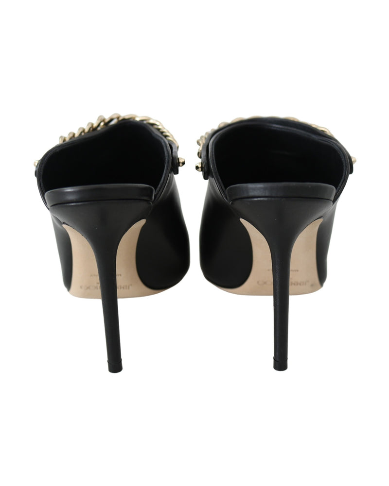 Jimmy Choo Black Leather Calf Lexx Pumps Shoes Glam Steals