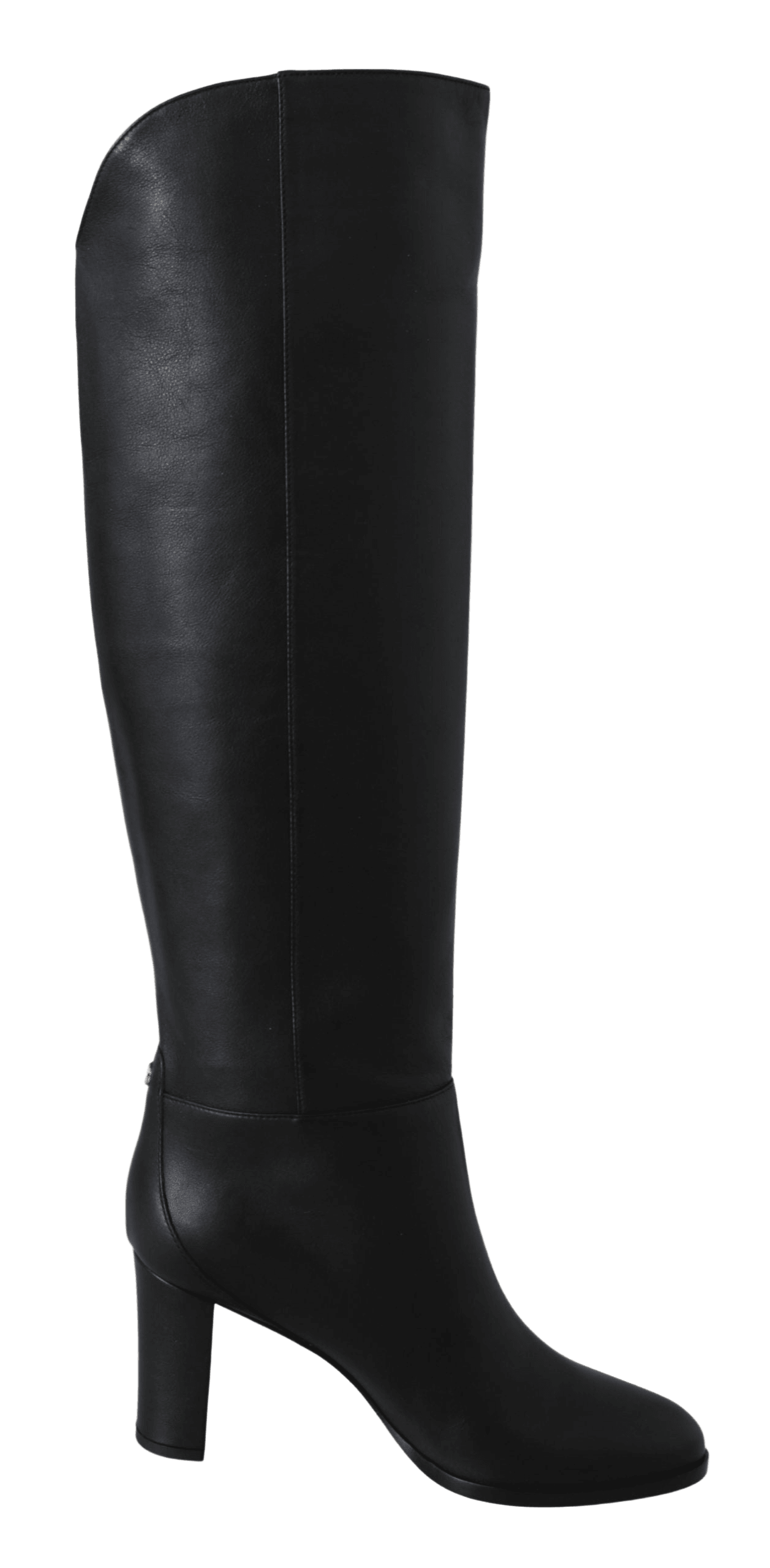 Jimmy Choo Black Leather Elegant Calf Heeled Boots Glam Steals