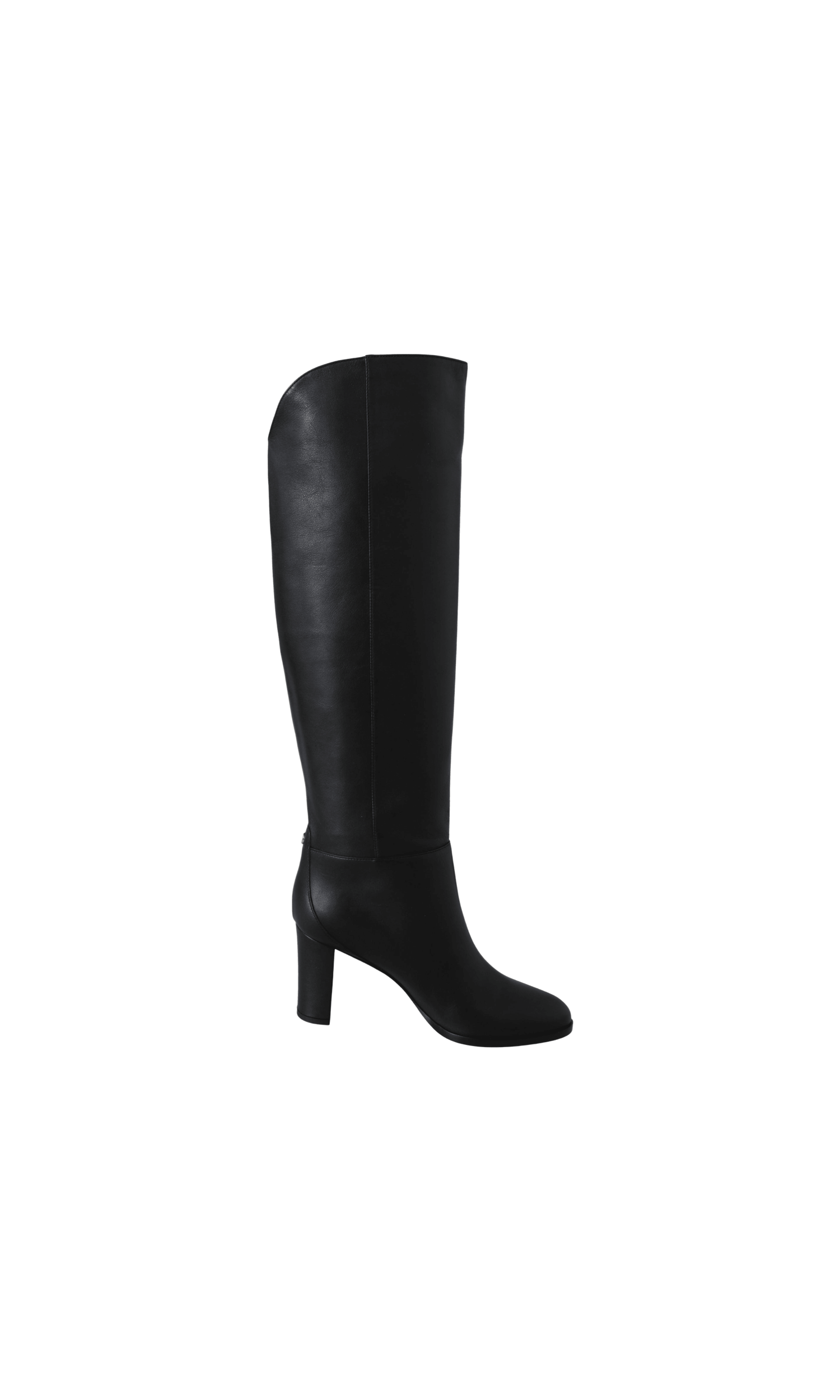 Jimmy Choo Black Leather Elegant Calf Heeled Boots Glam Steals