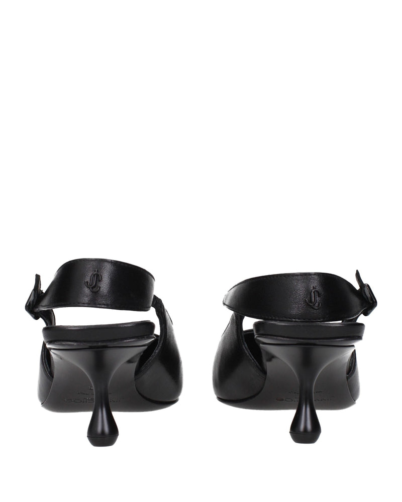 Jimmy Choo Black Leather Flat Sandals Glam Steals