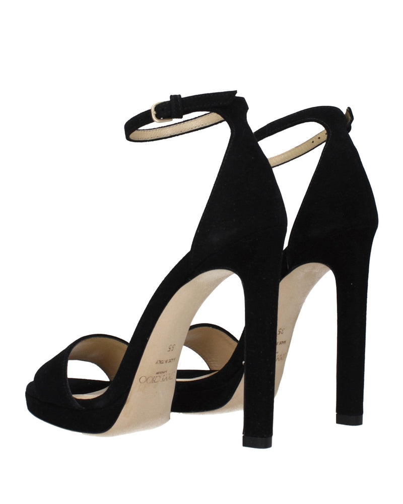 Jimmy Choo Black Leather Platform Sandals Glam Steals