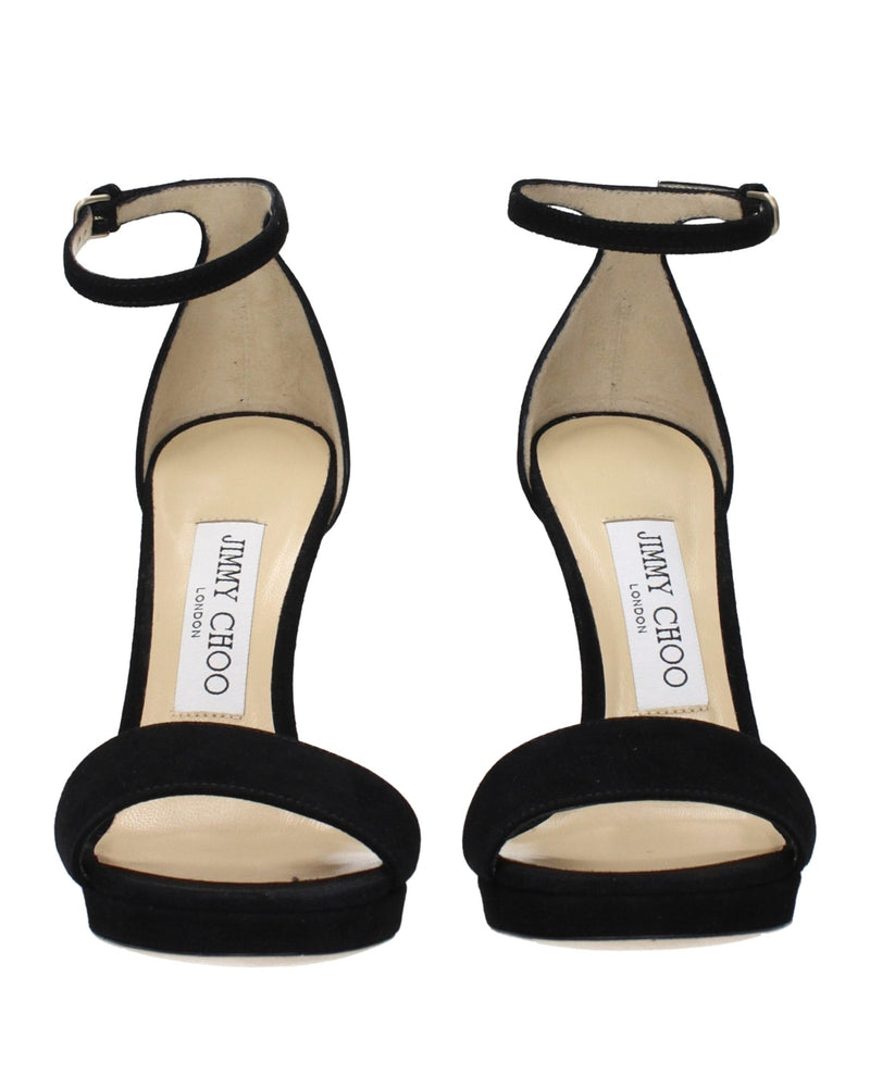 Jimmy Choo Black Leather Platform Sandals Glam Steals