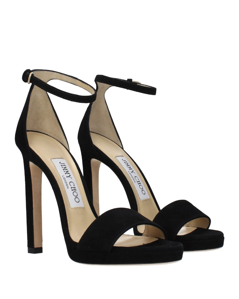 Jimmy Choo Black Leather Platform Sandals Glam Steals