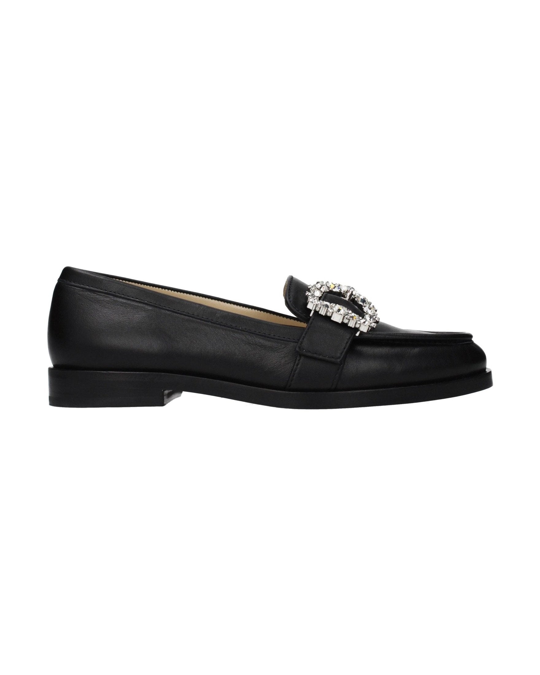 Jimmy Choo Black Leather Slip On Loafers Glam Steals