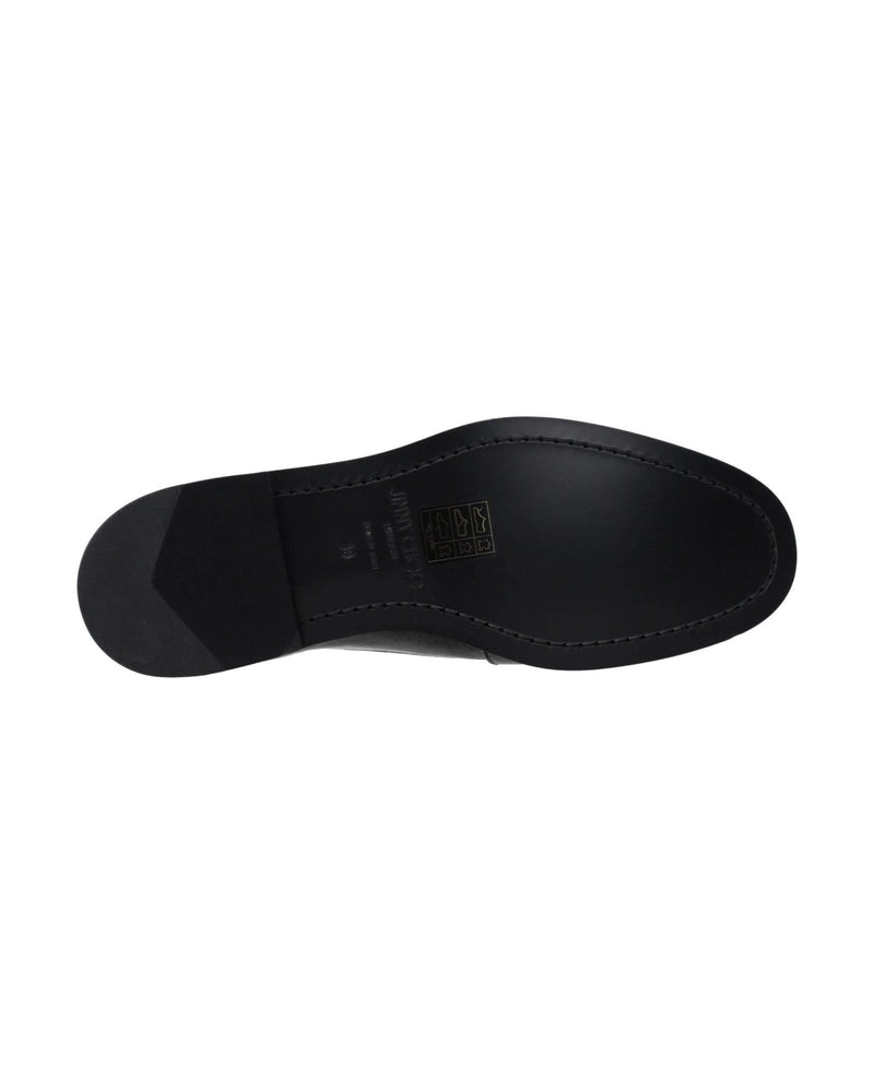Jimmy Choo Black Leather Slip On Loafers 