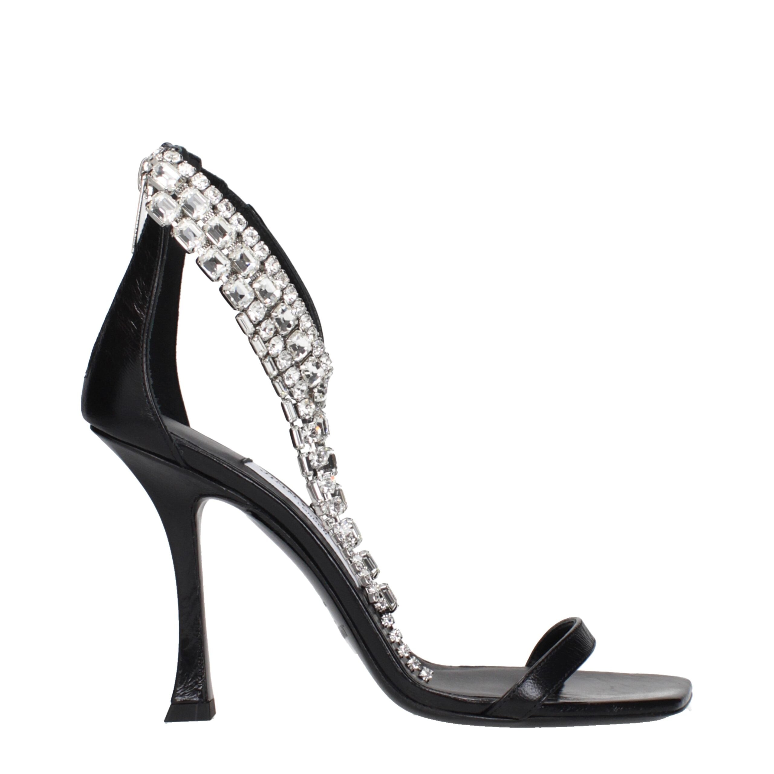 Jimmy Choo Black Leather Stiletto Heels Sandals Glam Steals