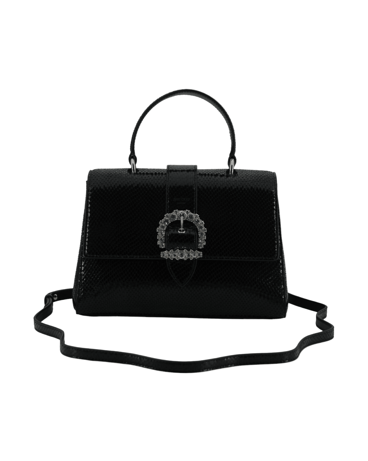 Jimmy Choo Black Leather Top Handle Shoulder Bag Glam Steals