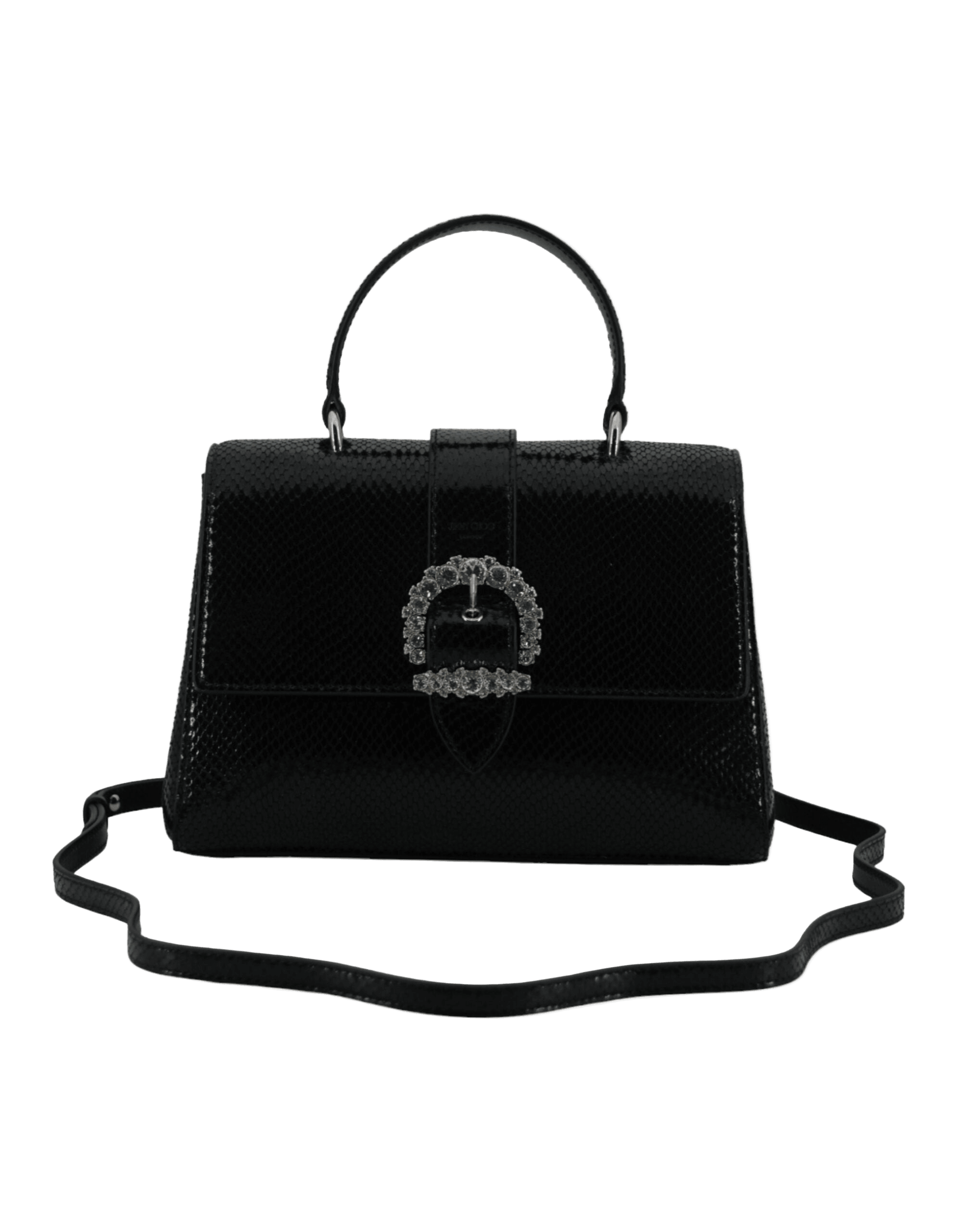 Jimmy Choo Black Leather Top Handle Shoulder Bag Glam Steals