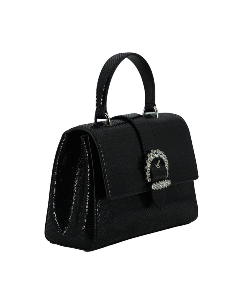 Jimmy Choo Black Leather Top Handle Shoulder Bag Glam Steals
