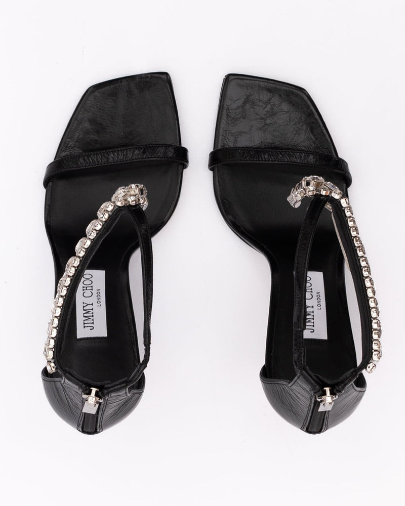Jimmy Choo Black Leather Verity Sandals Glam Steals