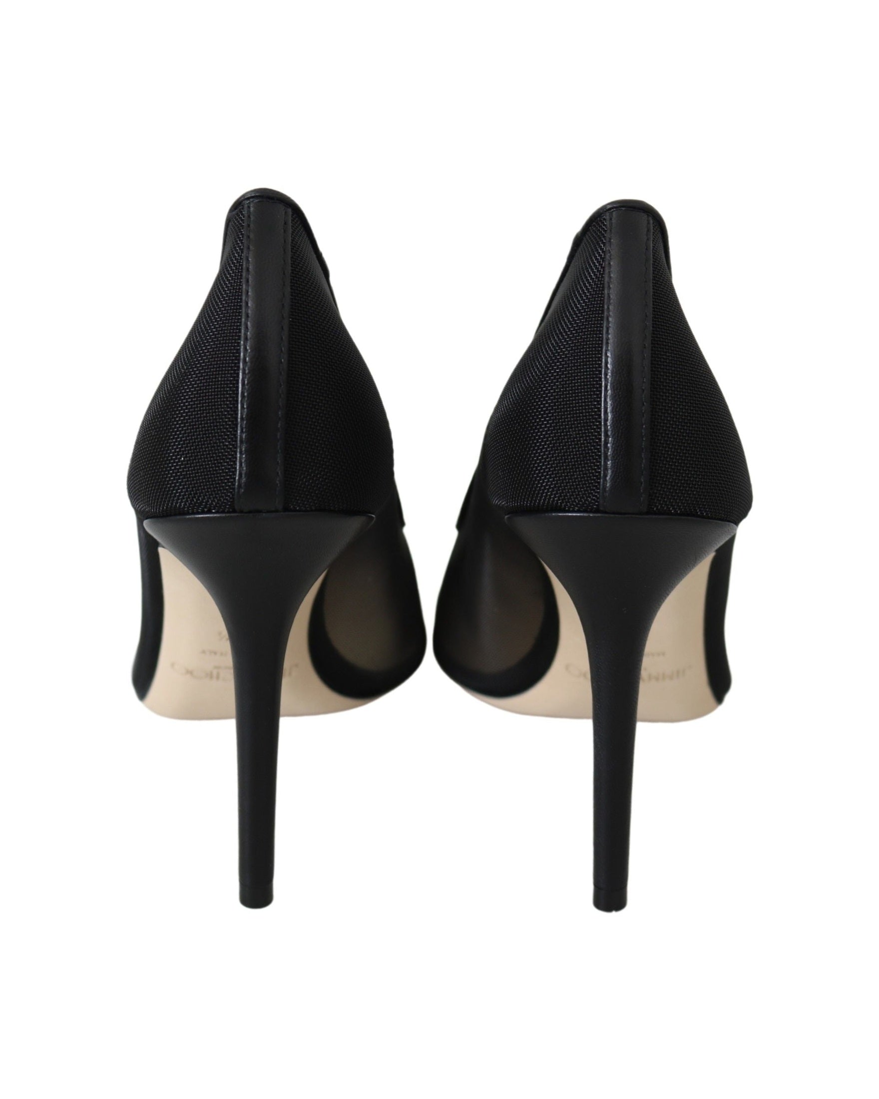 Jimmy Choo Black Mesh Amika 85 Diamond Pumps Shoes Glam Steals