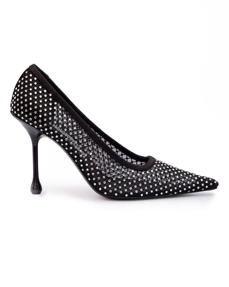 Jimmy Choo Black Mesh Satin Crystal Ixia 95 Pumps Glam Steals
