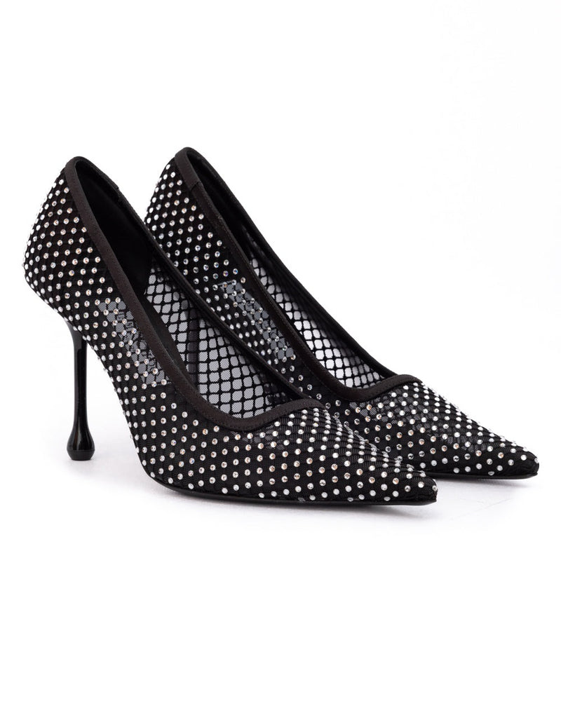Jimmy Choo Black Mesh Satin Crystal Ixia 95 Pumps Glam Steals