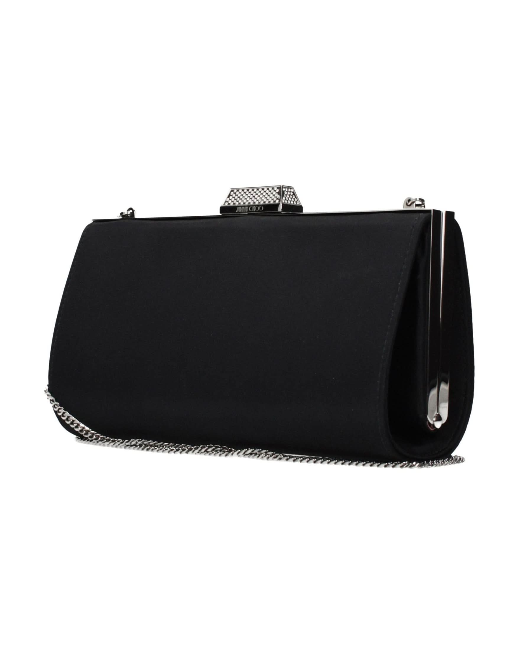 Jimmy Choo Black Satin Clutch Bag 