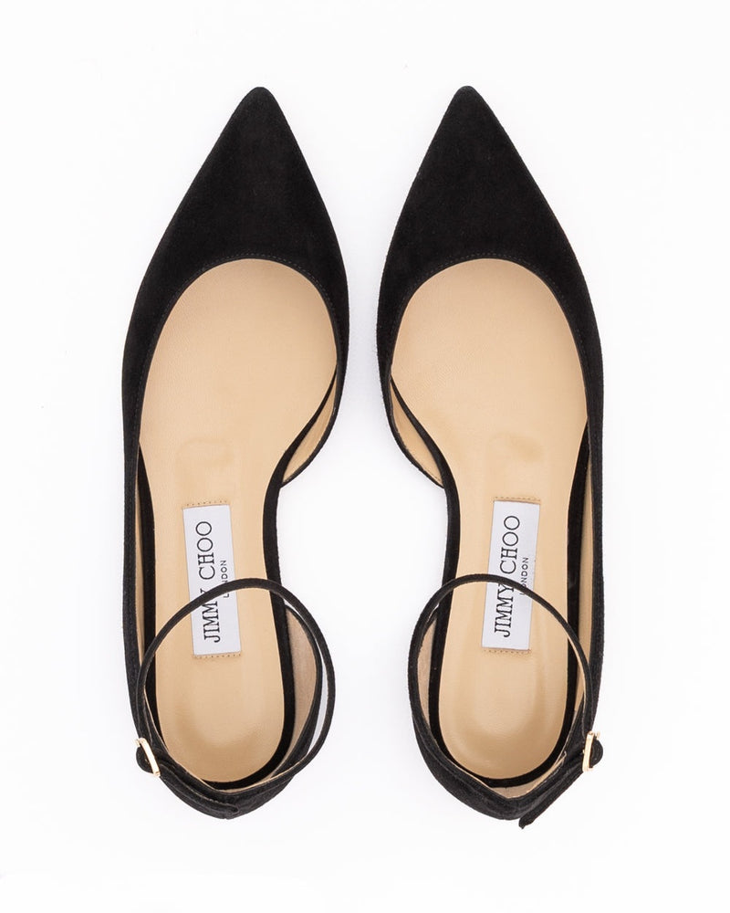 Jimmy Choo Black Suede Leona Ballet Flat Glam Steals