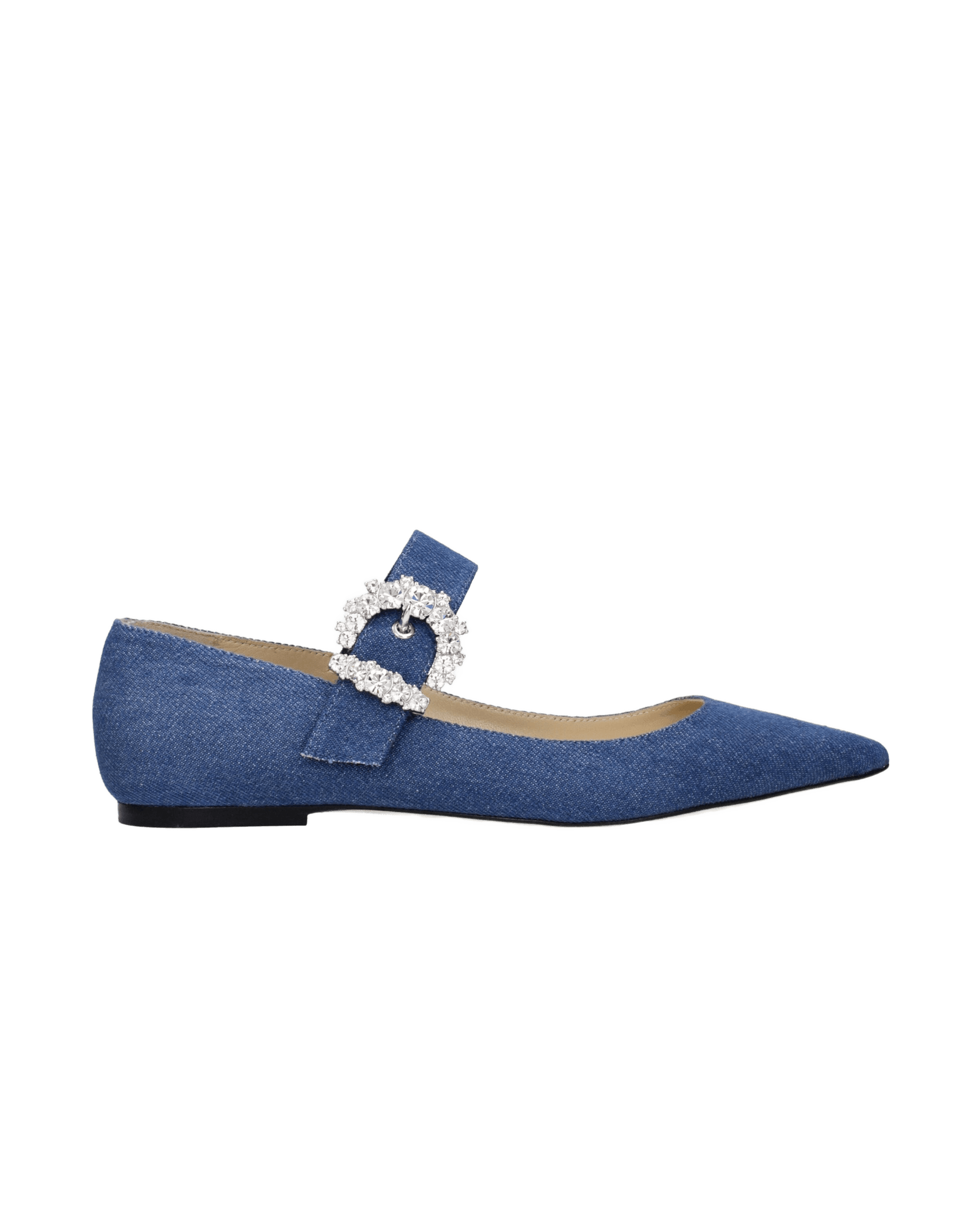 Jimmy Choo Blue Fabric Ballet Flats