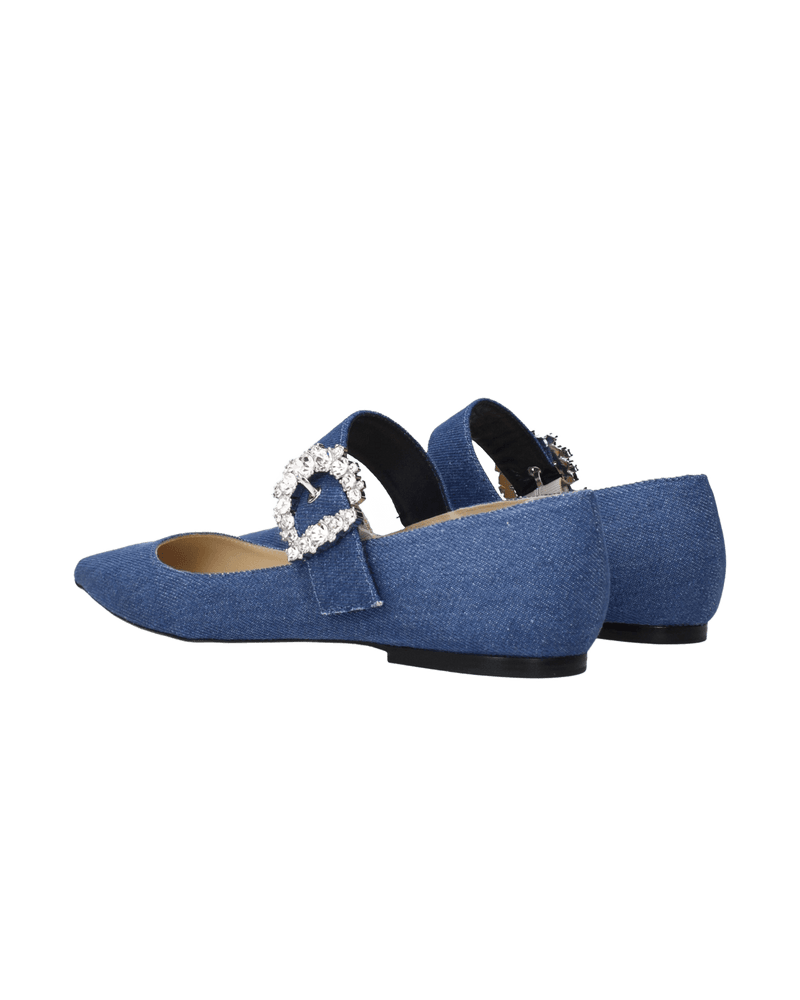 Jimmy Choo Blue Fabric Ballet Flats Glam Steals