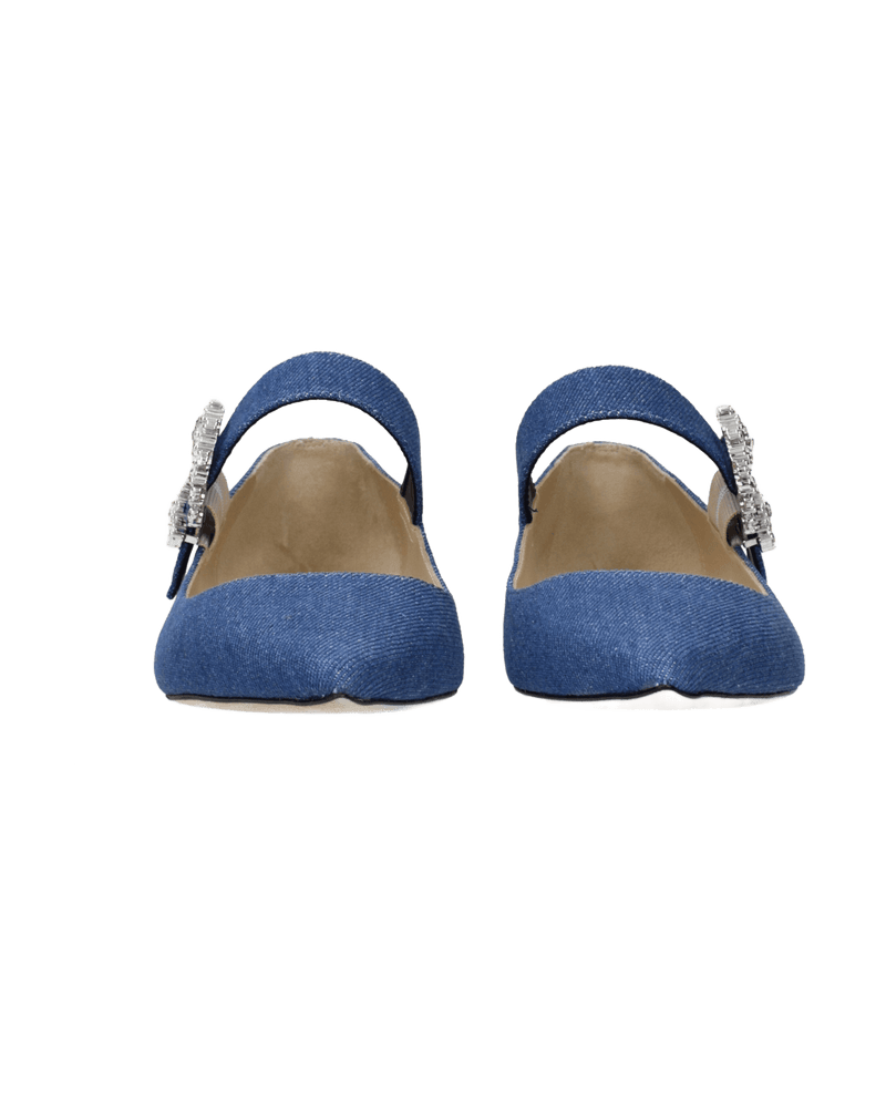 Jimmy Choo Blue Fabric Ballet Flats Glam Steals