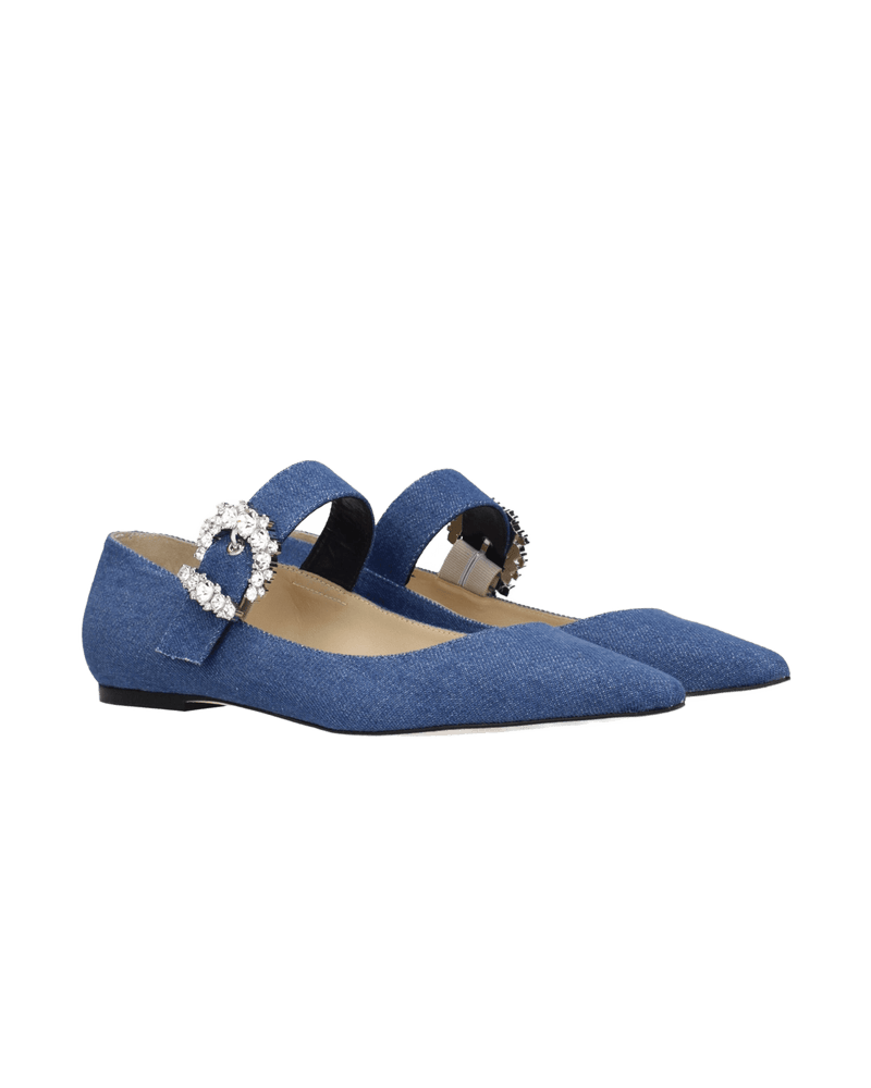 Jimmy Choo Blue Fabric Ballet Flats Glam Steals