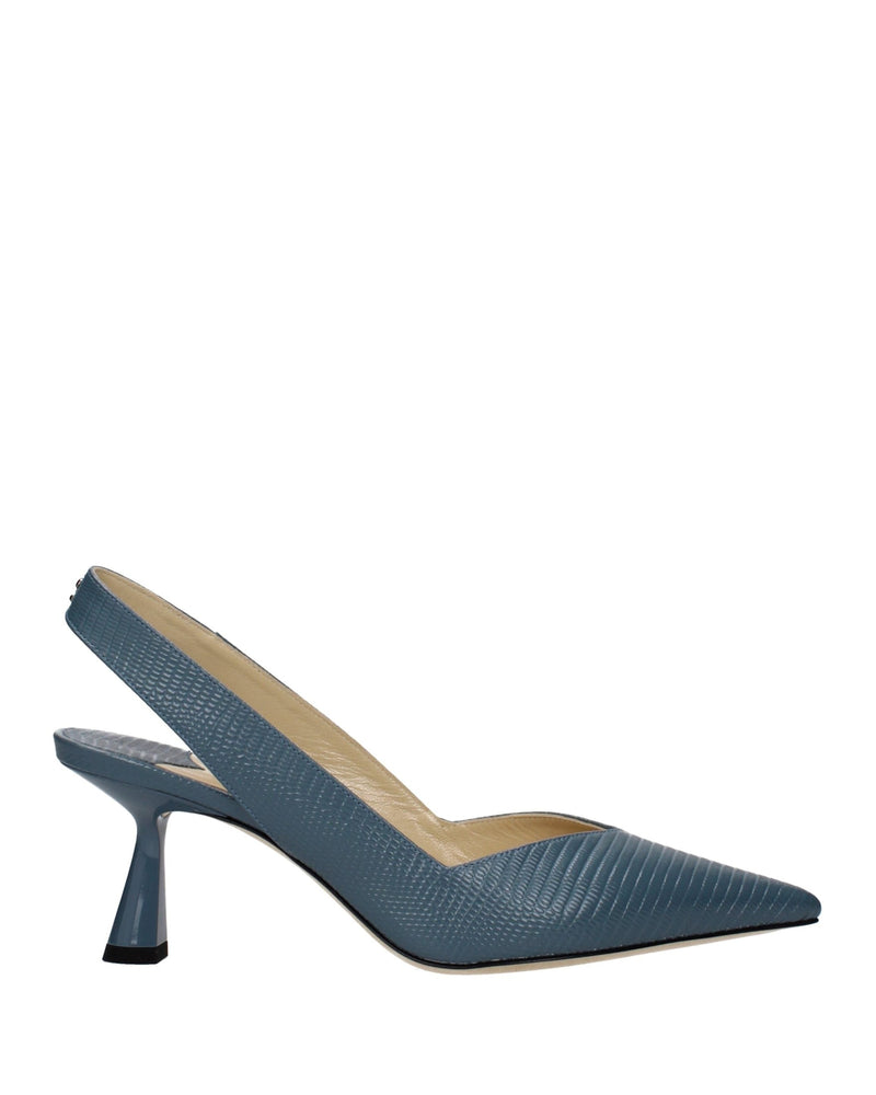 Jimmy Choo Blue Leather Mid Heel Pumps Glam Steals